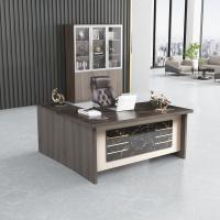 Mesa de escritório durável de madeira sólida em forma de L