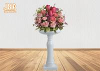 Épouser les planteurs de pots de fleur de fibre de verre et les pots légers blancs brillants
