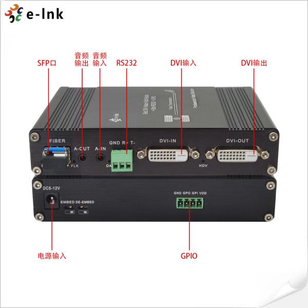 adaptador do poder do conversor DC12V 1A da fibra de 115200bps Max Bidi RS232 DVI