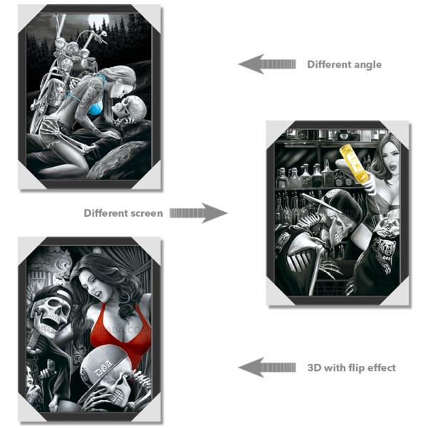 Offer OEM printing 3D lenticula picture animal advertising 3D flip picture for wall decoration