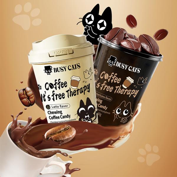 25% Coffee Powder Tablet Customized Healthy Chewing Coffee Candy Manufacturer