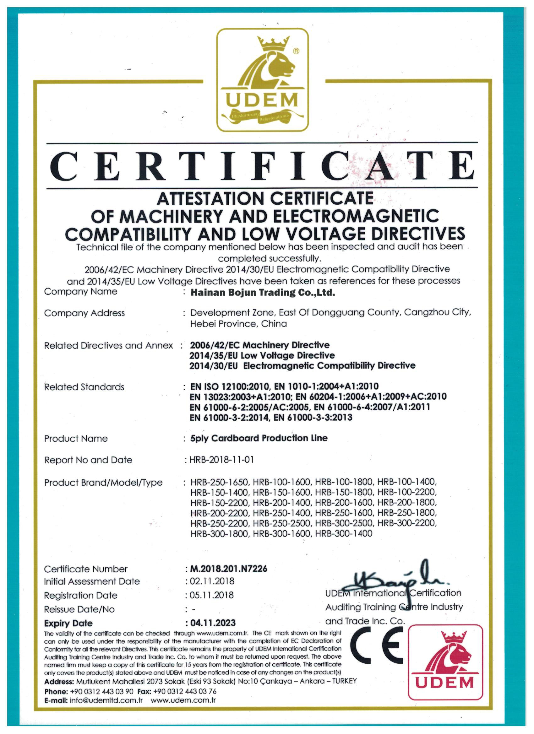 Hainan Bojun Trading Co., Ltd. Сертификации