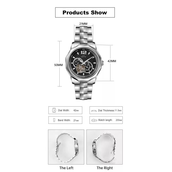 Water-Resistant Men's Mechanical Watch · 11.5mm Case | Japanese Miyota 82S7 Movement
