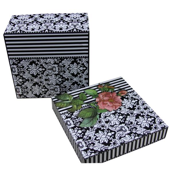 Custom design top base two piece  keepsake packing paper box with matt finish