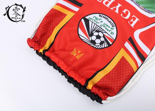 World Cup Egypt Soccer Printed Drawstring Backpack Large Sized With Thick Cotton Ropes