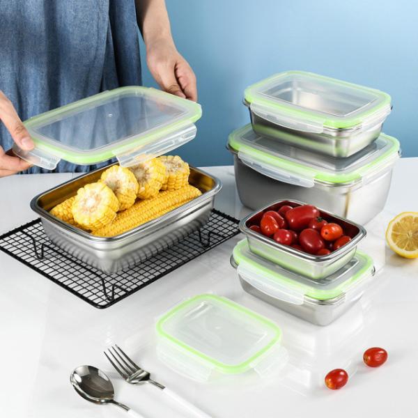 Non-Toxic 304 Stainless Steel Lunch Box Resistant to Food Acids Odorless and Tasteless