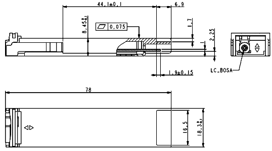 модуль 10KM 1270nm 1330nm приемопередатчика 10G XFP BIDI SM LC оптически