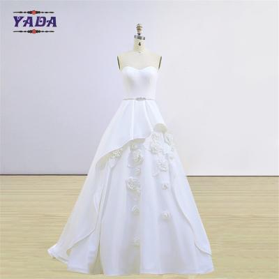 Elegante vestido vintage feito à mão de estilo coreano vestido sem alças vestidos de noiva mais recentes vestidos de noiva
