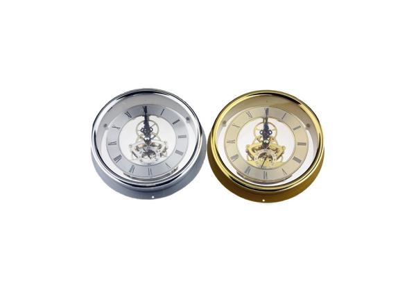 Vintage Stainless Steel Skeleton Clock Movement With Edge Transparent Back Cover