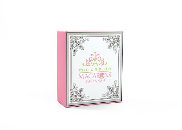 Custom Macaron Gift Box Paper Recyclable Chocolate Packaging With Plastic Lid