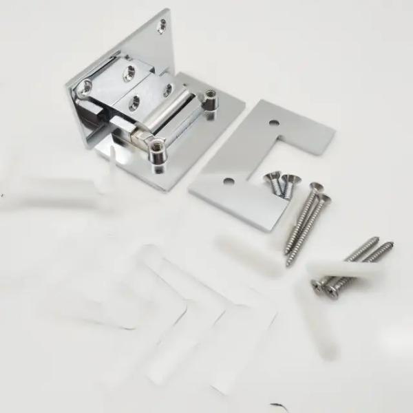 Solid Brass Off Set Bathroom Glass Door Clamp Shower Room Hinge for Fixed 10-12mm Glass