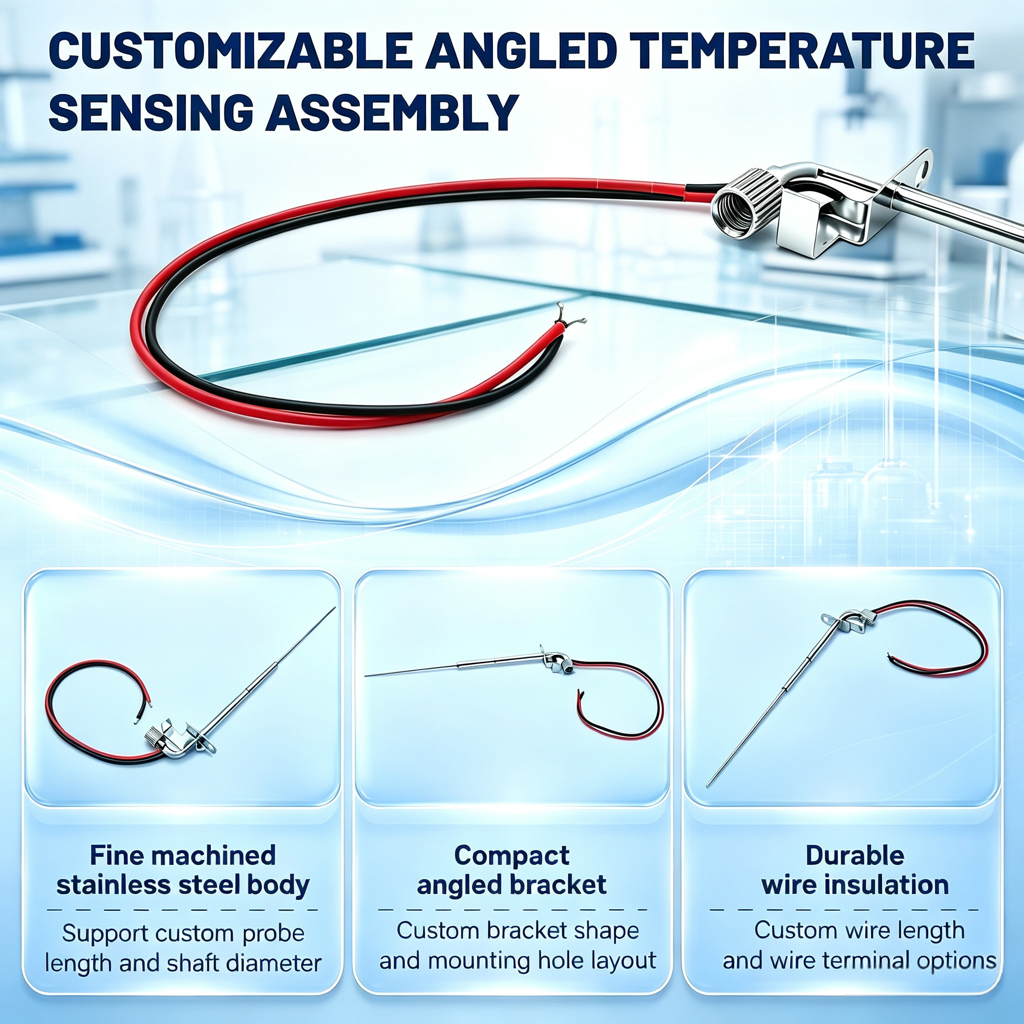Customized Bent Stainless Steel Temperature Probe for Equipment Temperature Sensing