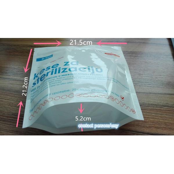 high temperature microwave steam steriliser bags/zipper plastic microwavable pouch