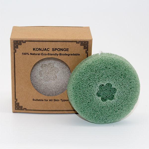 A beleza livre de BPA usou a esponja redonda Konjac do banho para a limpeza facial