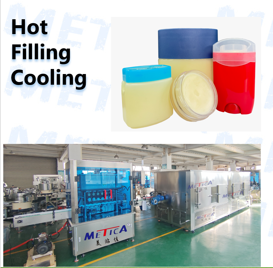 Automatic vaseline and deodorant hot filling machine for cosemetics products