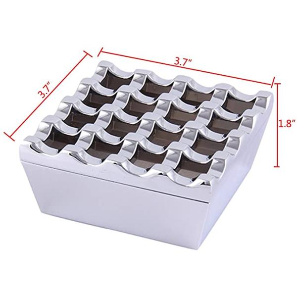 Novelty 16 Grids Stainless Steel Square Cigarette Ashtray
