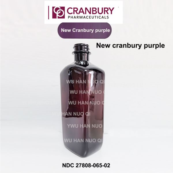 Screen Printing 473ml Empty Square Pet Amber Oblong Arch Cough Syrup Bottles Red Writing Crc Cap Foil Seal Closure Type