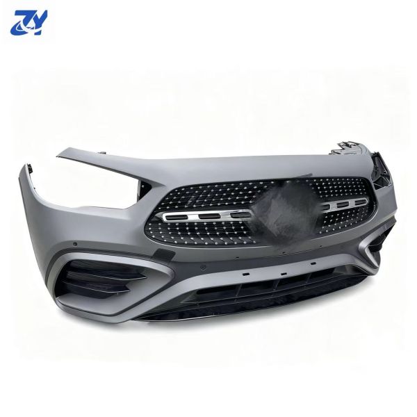 PP Front Bumper Rear Bumper Side Skirt Body Kit Auto Parts for Mercedes-Benz GLA W247 Front Bumper with Grille Diffuser