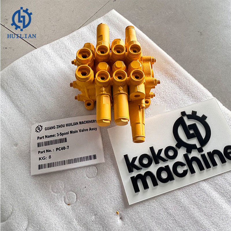 3‑Spool Main Control Valve Assembly PC40‑7 Hydraulic Control Valve For Komatsu Excavator PC40‑7