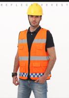a veste reflexiva da segurança da veste alaranjada do trabalhador 100%Polyester arde olá! a segurança resistente de Vis Vest For Personal
