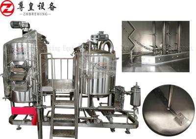 380V 500L 1000L Industrial Beer Brewery Equipment / Beer Plant Steam Heating