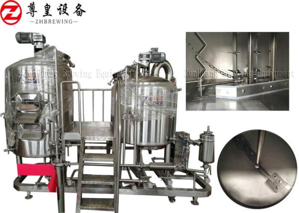 380V 500L 1000L Industrial Beer Brewery Equipment / Beer Plant Steam Heating
