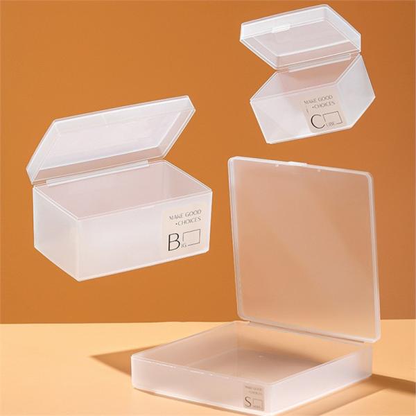 Desktop Office Supplies, Desk Organizers, Clear Accessories, Dustproof Organizer Storage Small Items Frosted Storage Box Transparent Desktop Sundries Storage Box With Lid Drawer Storage Box