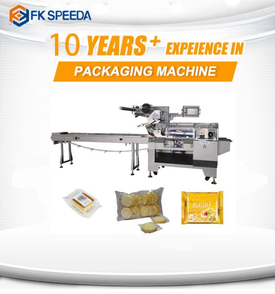 High Speed Pillow Type Packaging Machine for Food Cookies Biscuits and Chocolate Bars