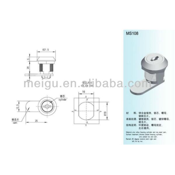 Замок кулачка почтового ящика металла замка сплава РВ цинка покрытый порошком небольшой