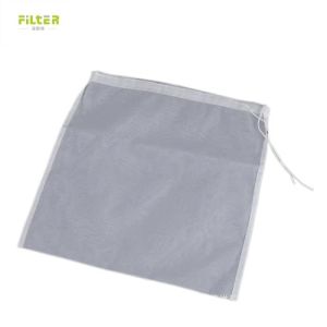 Food grade Liquid Filter Bag with multiple micron options washable nylon mesh and secure drawstring closure for liquid filtration and separation