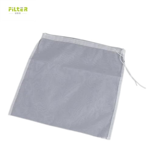 Food grade Liquid Filter Bag with multiple micron options washable nylon mesh and secure drawstring closure for liquid filtration and separation
