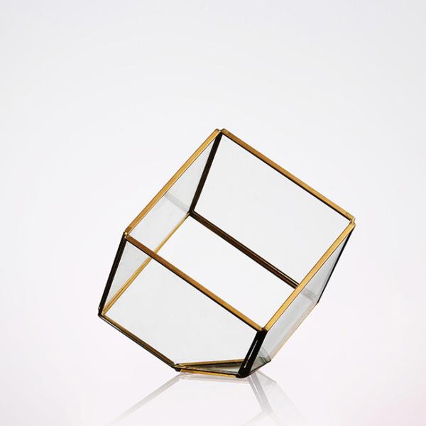 Geometric Cubic Moss Glass Homeware Flower Plant terrarium Planter Seamless Solder