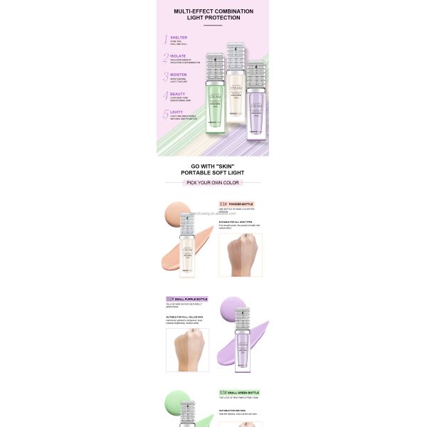 OEM Factory Custom Best Makeup Face Primer Moisturizing Sunscreen Cream for Dark Skin Tones Pore-Hiding Without Powder Sticking