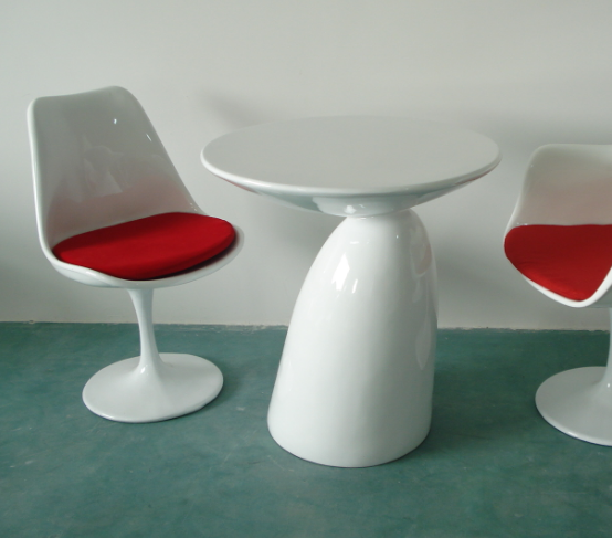 Modern Design red fiberglass painting finish mushroom shape modern round side coffee table