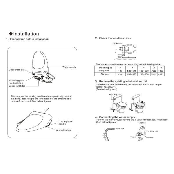 Remote Control Self Cleaning Toilet Seat / Warm Water Bidet Toilet Seat