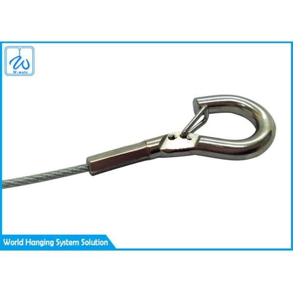 Подгонянная веревочка безопасности штуцеров 1.5мм веревочки провода нержавеющей стали дизайна с крюком