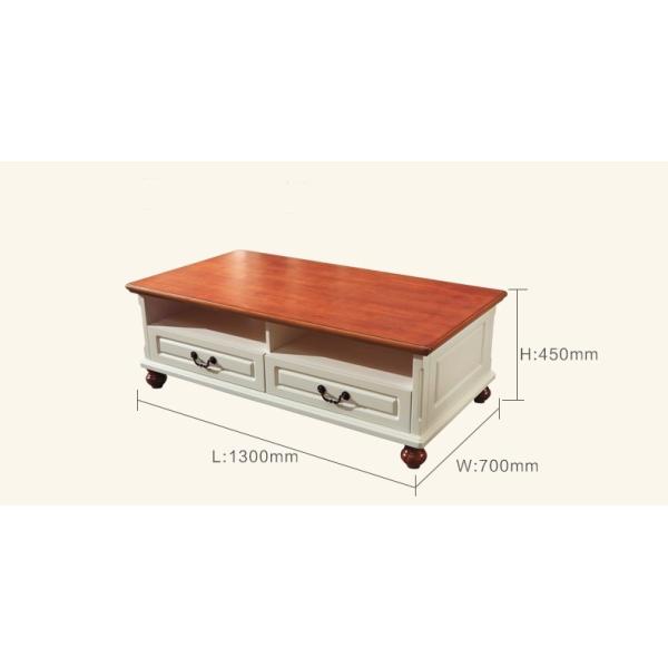 American Countryside Style Wooden Drawers SquareTea Coffee Table