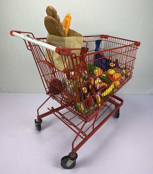type asiatique chariot de capacité élevée d'épicerie générale 240L à achats en métal d'acier