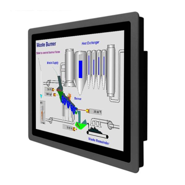 Equipo de servicio integrado de computadora táctil capacitiva de resistencia sin ventilador de panel plano todo en uno industrial