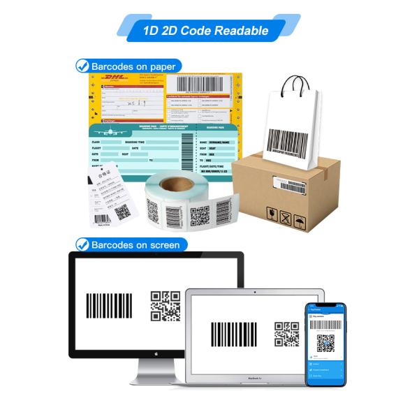 Мини 1D 2D CMOS беспроводный сканер штрих-кодов носимый Bluetooth Ring Finger QR-код сканер