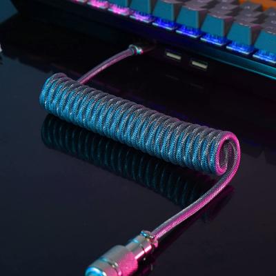 Coiled Custom USB Cables Double Sleeved Wire For Mechanical Gaming Keyboard