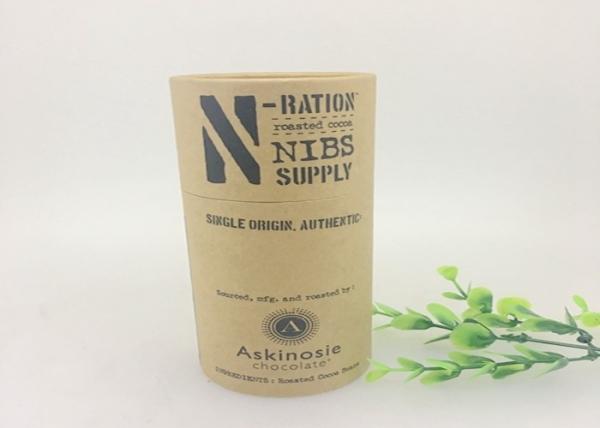 Cartón de cilindro impreso a medida de grado alimenticio forma redonda recipiente Kraft artesanía compostable embalaje de tubos de papel café té