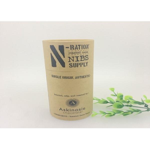 Cartón de cilindro impreso a medida de grado alimenticio forma redonda recipiente Kraft artesanía compostable embalaje de tubos de papel café té