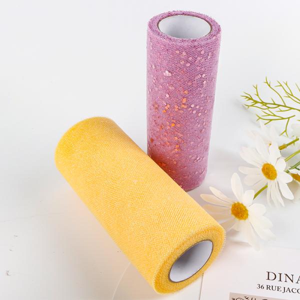 Customizable Tulle Mesh Fabric Roll Ribbon Solid Color for DIY Party Decoration Projects