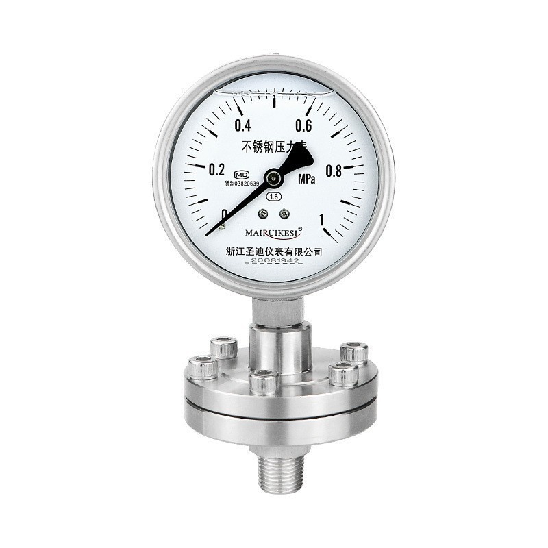 High Precision 1.6% YTP100BF Diaphragm Seal 4 Inches Manometer Pressure Gauge