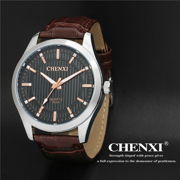 Zinc Alloy CE Rohs Nickle Free Quartz Watch Man Stainless Steel Case Leather Watch Unisex