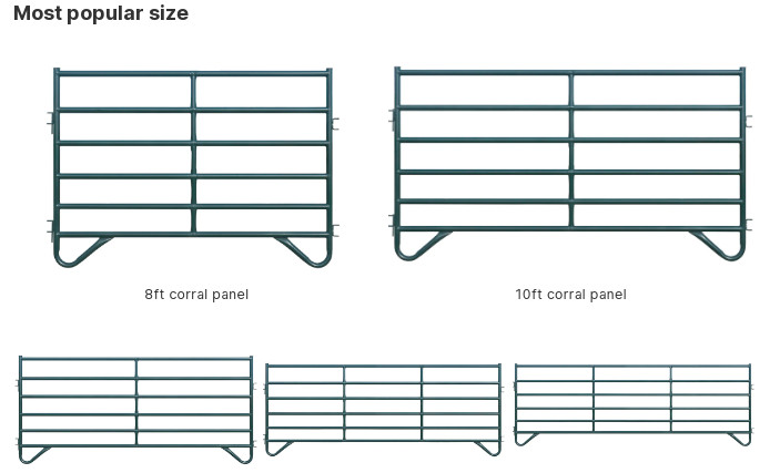 Temporary 5 Rails Hot Dipped Galvanized Cattle Fence Panel 1.8m Height Portable Livestock Corral System