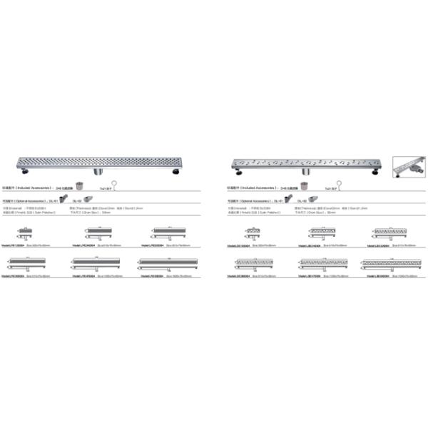 Длинный квадратный ливень Antiodor нержавеющей стали стрейнеров 304 пола Bathroom металла