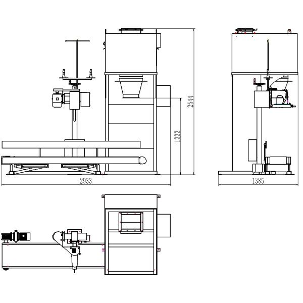 машина упаковки 25kg корма для животных корма 2.5kw зернистая к 50kg