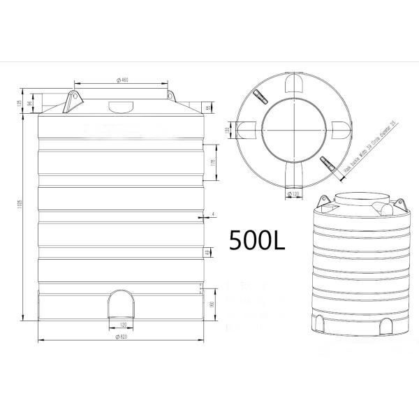 500L Вертикальный резервуар для воды Форма полировки листов металлических форм Разработка технологии